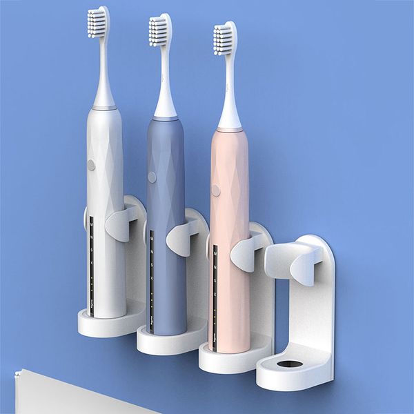 

2pcs electric toothbrush wall mount holder traceless toothbrush stand rack set removable vertical brush rack bathroom gadgets