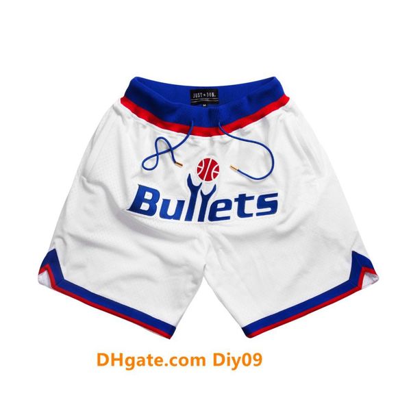 

washington bullets men nba short just don by mitchell & ness pocket shorts basketball pants s-2xl, Black