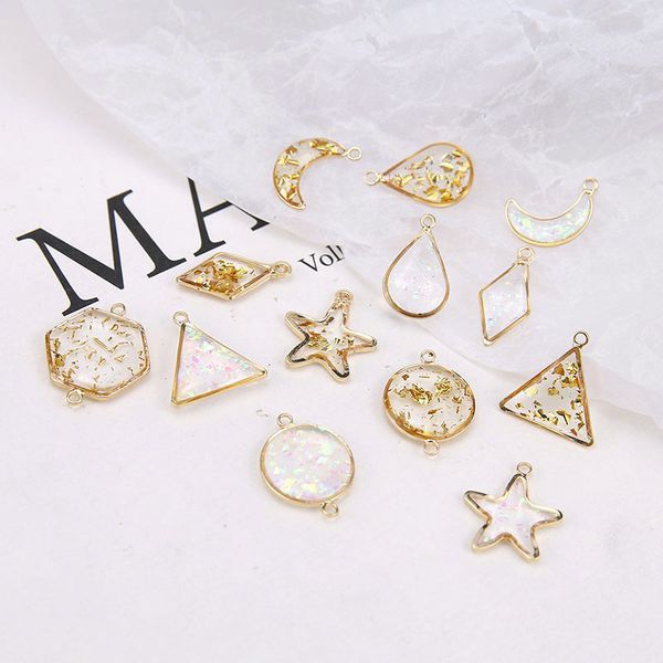 

10pcs fashion water drop geometry pendants floating charms for jewelry making diy tassel earrings accessories, Bronze;silver