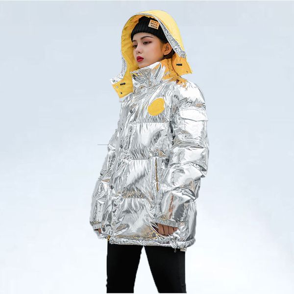 

2019 new winter coat woemn windproof parkas jacket women loose thick warm down cotton jackets female hooded jackets overcoat, Black