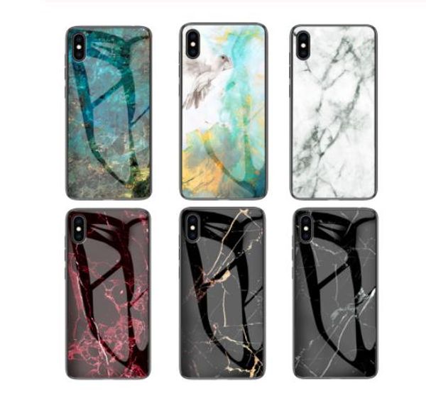 

luxury marbled tempered glass armor case for iphone 11 pro 12 mini xs max 6 6s 7 8 plus max back cover coque