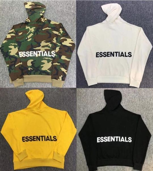 

fear of god camo hoodie men women cotton sweatshirts back est letters fog essentials oversize camouflage hoodies, Black