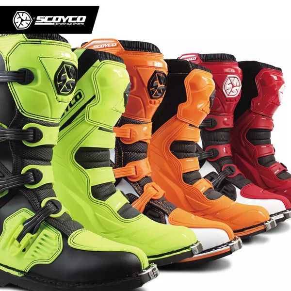 

scoyco mbm001 color off-road racing boots motorcycle boots motocross motorbike riding long knee high shoes heavy protective gear