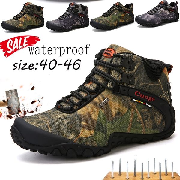 

men high hiking shoes 2020 durable waterproof anti-slip outdoor climbing trekking shoes tactical boots