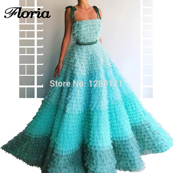 

tulle tiered 2019 arabic long evening dresses multi color abendkleider middle east formal prom dress sleeveless party turkish, White;black