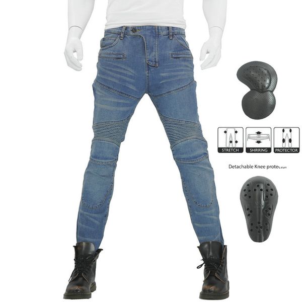 

2019 komine 718 motorcycle pants men moto jeans protective gear riding touring motorbike trousers motocross pants, Black;blue