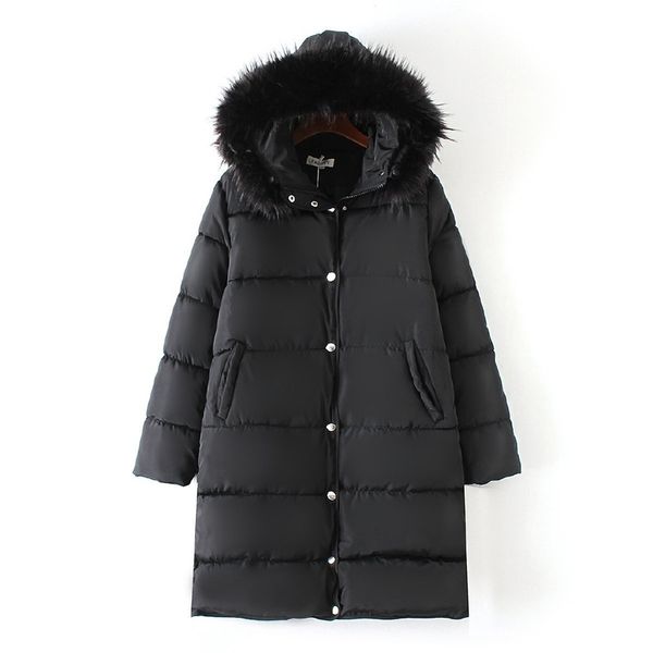 

plus size women's long coat autumn winter warm thicken faux fur coats parka female solid pocket jacket outwear coat women, Black