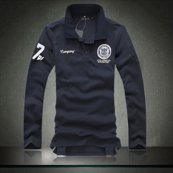 

spring autumn Men fashion boutique embroidery leisure long sleeve POLO shirts / Male cotton casual lapel Large size POLO shirts