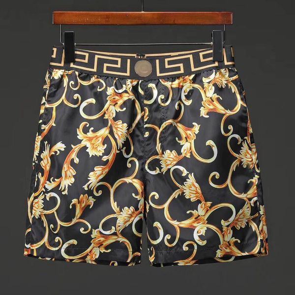 

20 summer shorts waterproof fabric men's white black medusa beach shorts pants men's swimwear men's swimming trunks, Black;brown