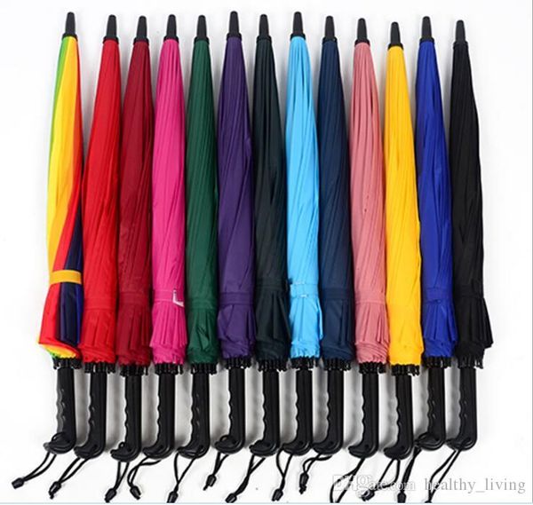 

yesello macaron-color long umbrella 16k windproof smooth wooden handle large men umbrella rain black elegantly business umbrella dhl free