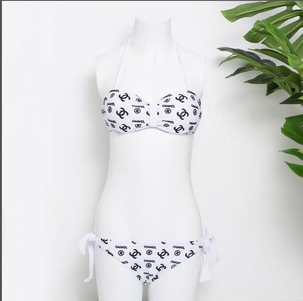 

summer 2020 ladies beach swimsuit super bikini lingerie 2 pieces swimsuit designe women's swimwear wholesale, White;black