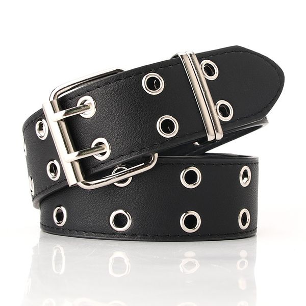 

women's belt with denim casual pants fashion wild decoration female thin belt full eye students width buckle width, Black;brown