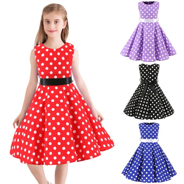 

dress girl dress vestidos kids dresses for girls vestido infantil vestido robe fille new santa christmas sleeveless dot z4, Red;yellow