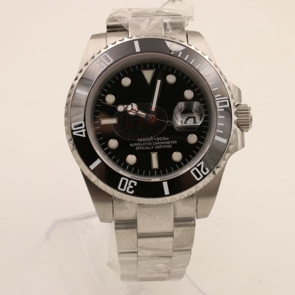 

wholesale mens fashion luxury watch solid stainless steel sea-dweller mens automatic movement mechnical ceramic bezel watch, Slivery;brown