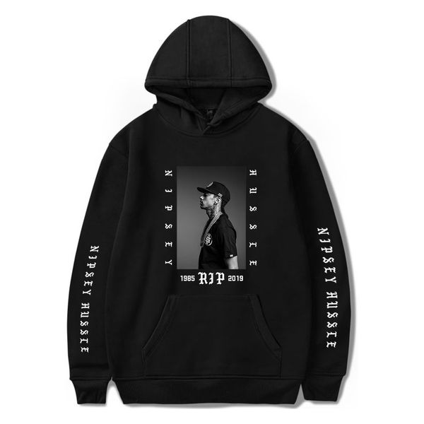 

2019 fashion kpop nipsey hussle hoodie sweatshirt hip hop streetwear pullovers men/women harajuku hooded clothes drop shipping, Black