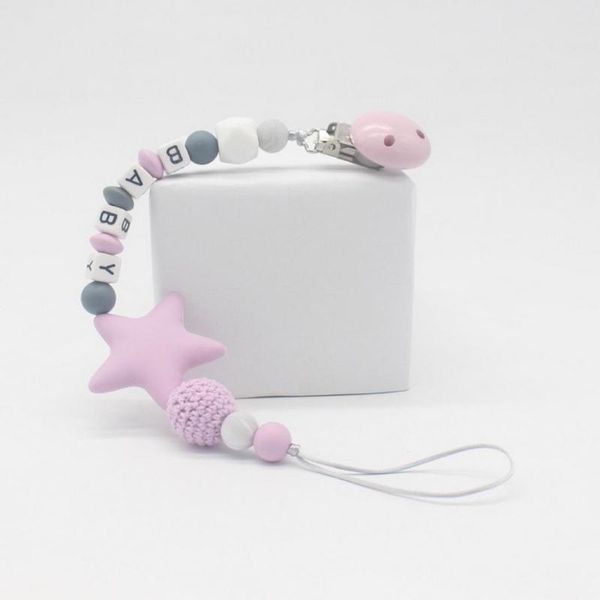 

100pcs diy personalise baby pacifier clips with pacifier holder for baby, newborn baby shower gift bpa free