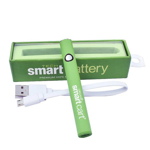 

SmartCart аккумулятор смарт Vape ручка 380mAh разогреть VV переменное напряжение внизу USB зарядное устройство подходит 510 густое масло распылитель умная тележка тележки Вапе