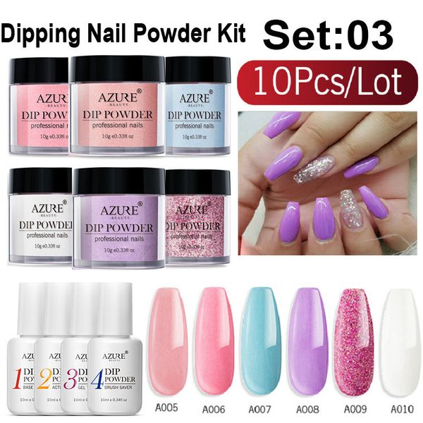 

beauty 10pcs/lot shiny dipping powder nail art gradient color french manicure nail dip powder base coat coat gel set, Silver;gold