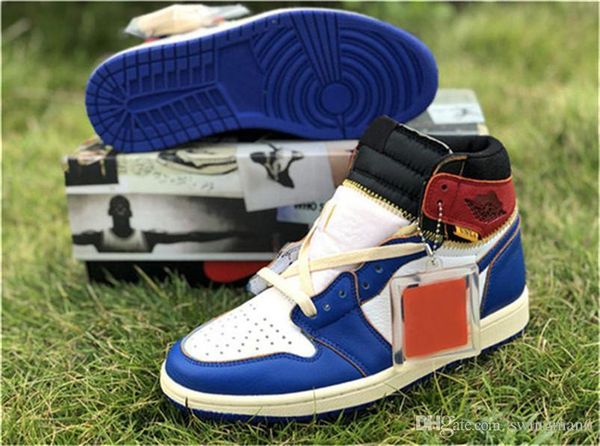

2018 new authentic union x 1 high og nrg los angeles black toe la varsity red white 1s basketball shoes mens sneakers bv1300-106 with box