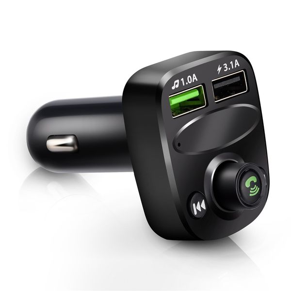 

bluetooth 4.2 mp3 player handscar kit fm transmitter support tf card u disk qc2.0 3.1a fast dual usb charger power adapter