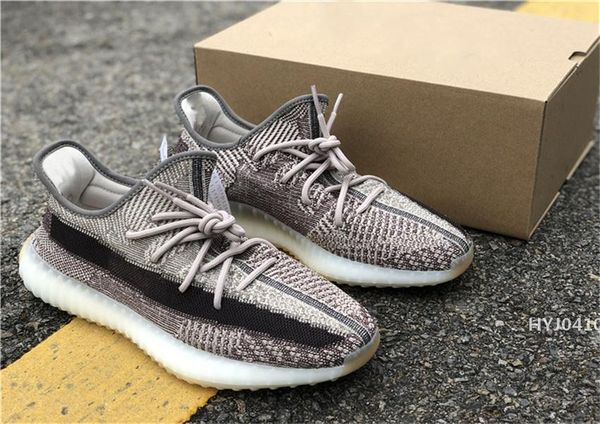

new kanye west linen 3m running shoes tail light zyon earth desert sage cinder marsh static reflective men sports women sneakers with box