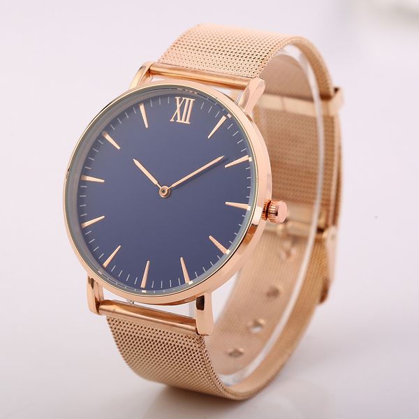 

women men watch business drdss stainless steel buckle metal band men clock analog quartz fashion wrist watches reloj hombre, Slivery;brown