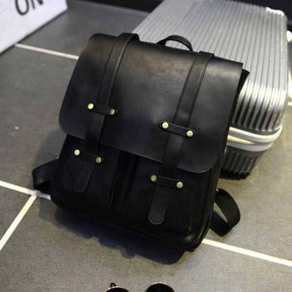 

shoulder school vintage bag backpack travel pu leather lapmen rucksack