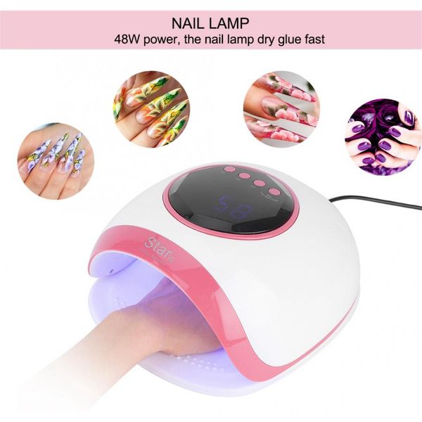 

48w professional manicure art lamp nail gel polish fast dryer led light 100-240v a