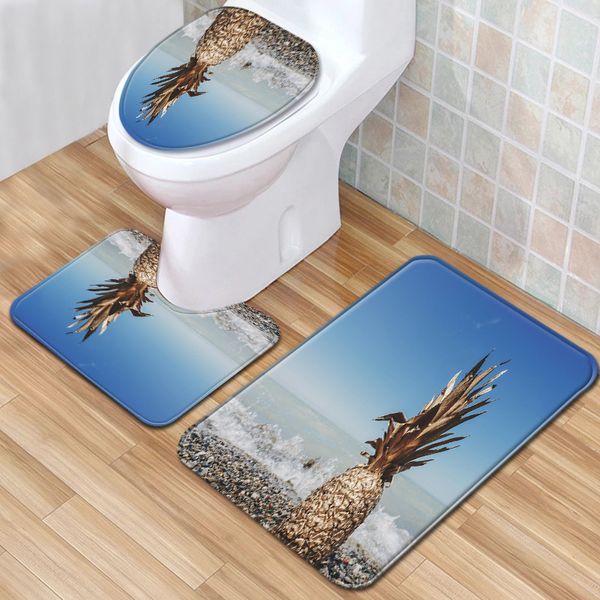 

40beach view bathroom floor mat three piece toilet carpet toilet mat set doormat bathroom antiskid mat available