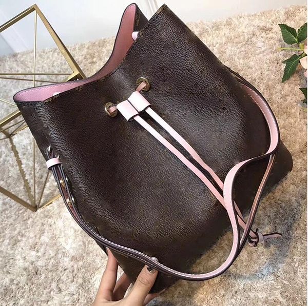 

NEONOE shoulder bags Noe leather bucket bag women famous brands designer handbags high quality flower printing crossbody bag purse TWIST