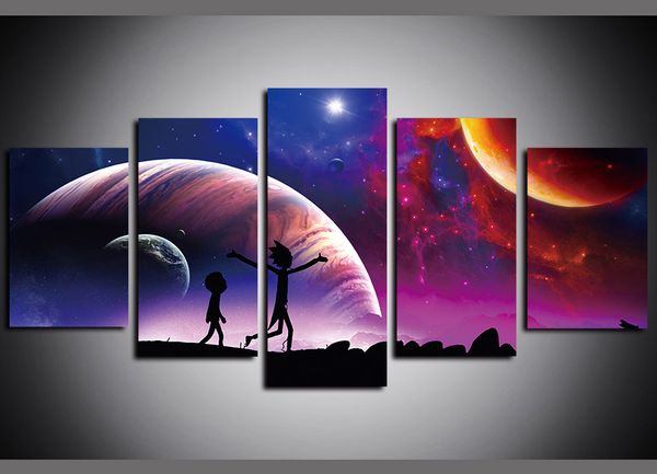 

canvas print animated cartoon oil paintings on canvas planet wall art decor 5 panel animation vintage pictures for living room home decor