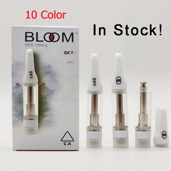 

Bloom Телеги 0,8 мл Пустой Vape Pen Керамический картридж густое масло 10 цветов Vape картриджей Упаковка Испаритель Ручки Форсунка для детей Устойчив