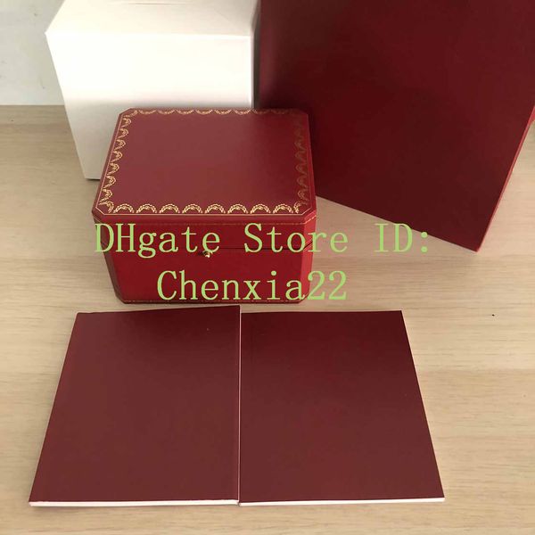 

2019 new arrivals red box gift tag for c watches booklet tags and papers in english swiss watches boxes quality, Black;blue