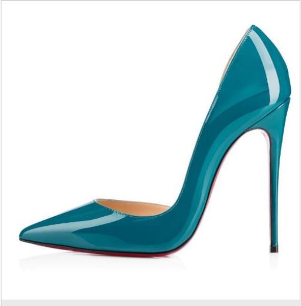 

europe and america favorite of ladies fashion pump patent leather high heel ladies wedding shoes pointed high heels ladies high heels, Black