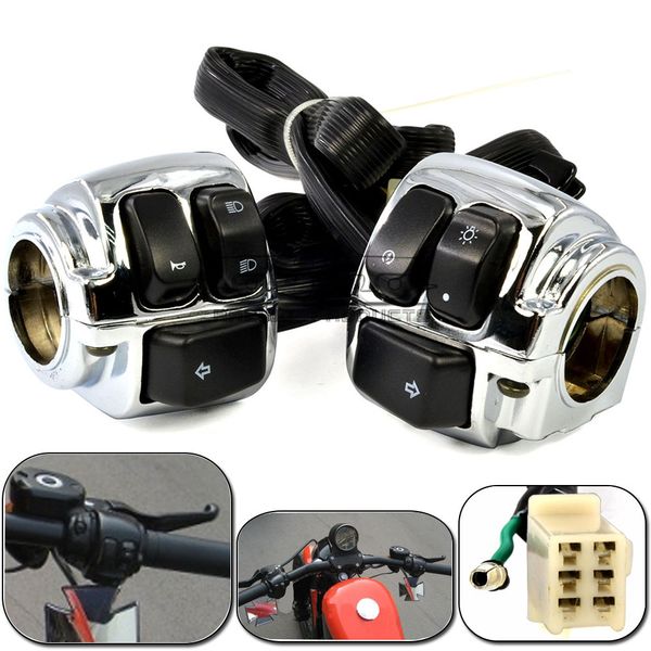 

bjmoto for softail vrod 1996-2012 motorcycle 25mm 1" handlebar switches control kit wiring harness switch
