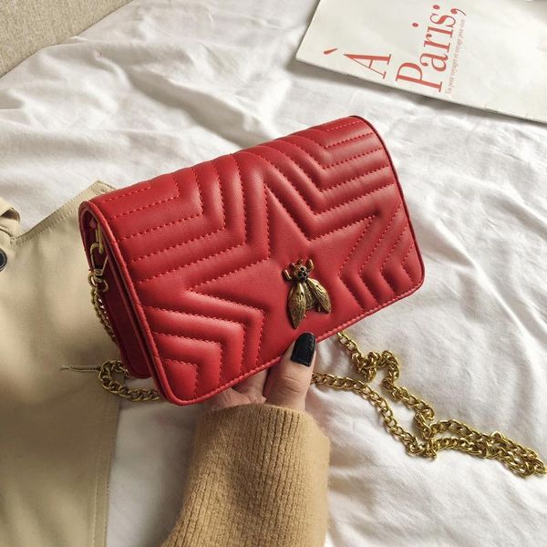

new embroidery bag fashion handle women's mini bag flap shoulder bags appliques chains luxury handbags women bags designer