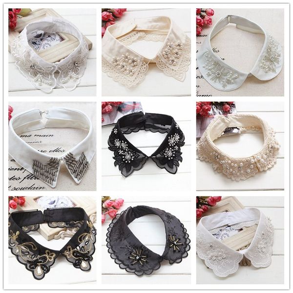 

miara.l torques black lace beaded collar choker collar necklace fake women 's clothing accessories sweet false, Silver