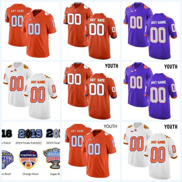 

Custom NCAA Clemson Tigers 16 Trevor Lawrence 9 Travis Etienne 4 Deshaun Watson 8 Justyn Ross College Football Jersey Any Name Any Number
