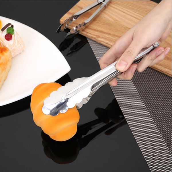 

mini 7 inch stainless steel food clip bbq tongs kitchen tongs lock design barbecue clip clamp kitchen tools
