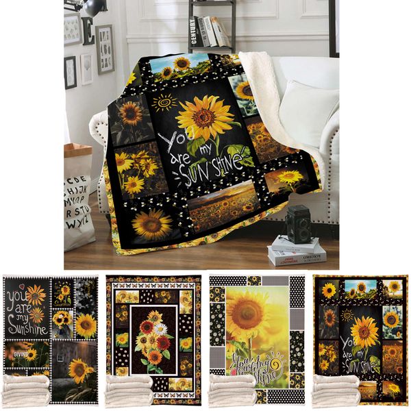 

softbatfy sunflower fleece throw blanket sofa bedding blankets drop ship