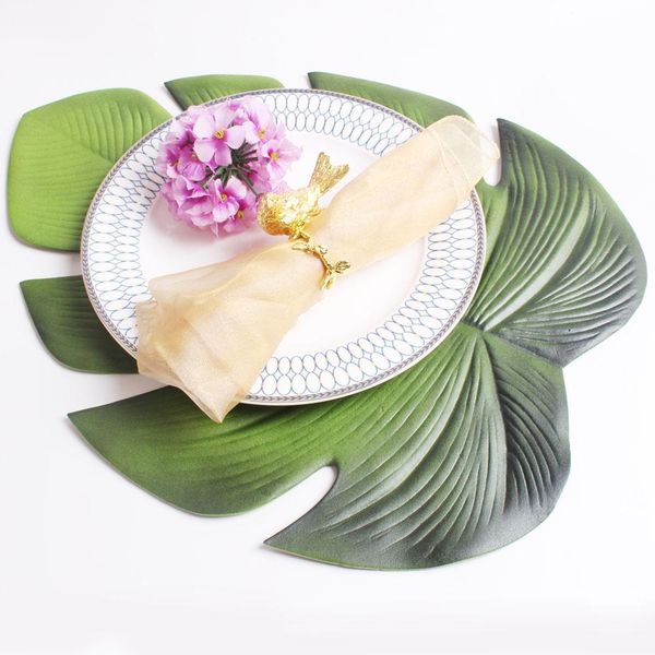 

leaves placemat dining table mat disc slip-resistant pads waterproof table home office decoration ins style