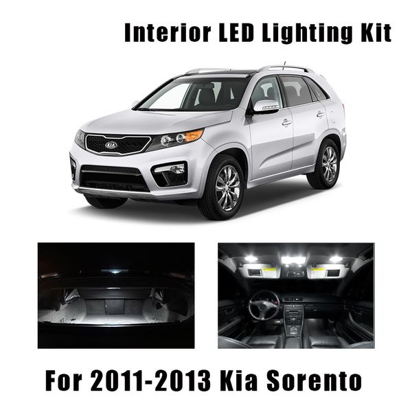 

8pcs white led light canbus bulbs interior package kit for 2011 2012 2013 kia sorento map dome trunk cargo license lamp