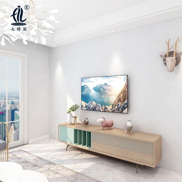 

qiteli seamless wall covering simple modern living room bedroom children's room natural texture wall cloth solid color cove