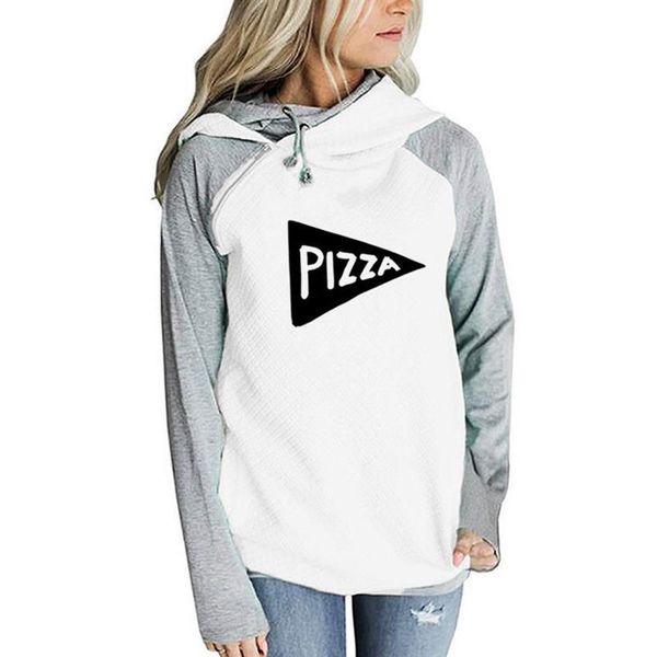 

decoration hoodies for women pizza letters print sweatshirt femmes hoodies women cotton 2018 printing and sweatshirts, Black