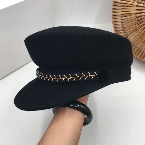 

2019 early autumn new wool han edition joker female fashion cap navy cap by european and american socialite fan, Blue;gray