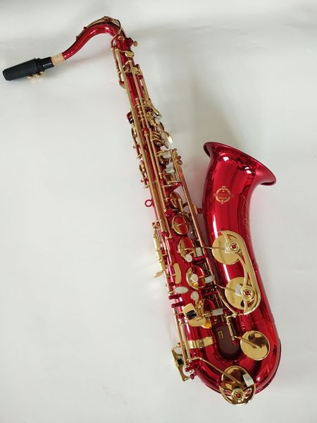 

brand new real musical instrument suzuki bb tenor saxophone brass body golden red gold key sax with mouthpiece free