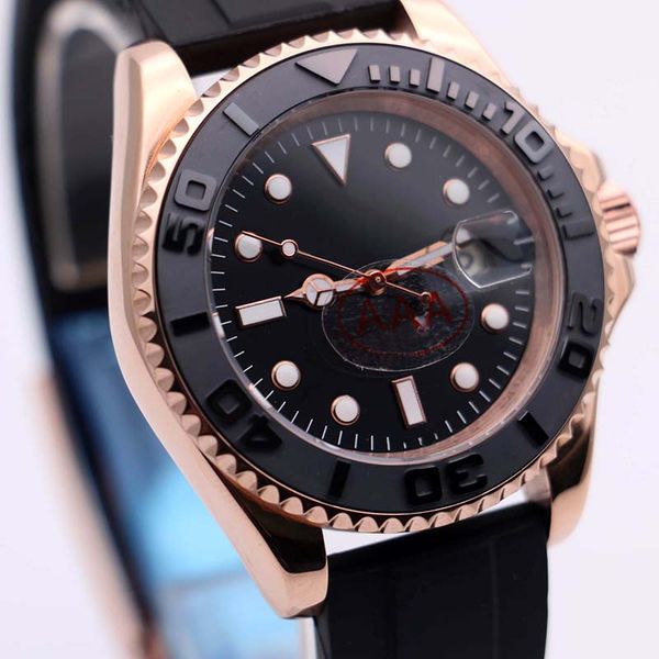 

High grade watch 116655 yacht ma ter 40mm evero e ca e automatic movement mechanical men black rubber trap floding watche wri twatche