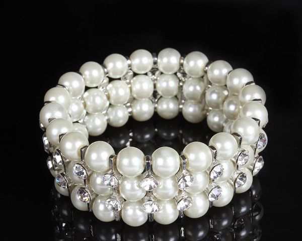

new european and american fashion trend student personality bracelet simple luxury bride pearl bracelet wedding bracelet shooting accessorie, Black