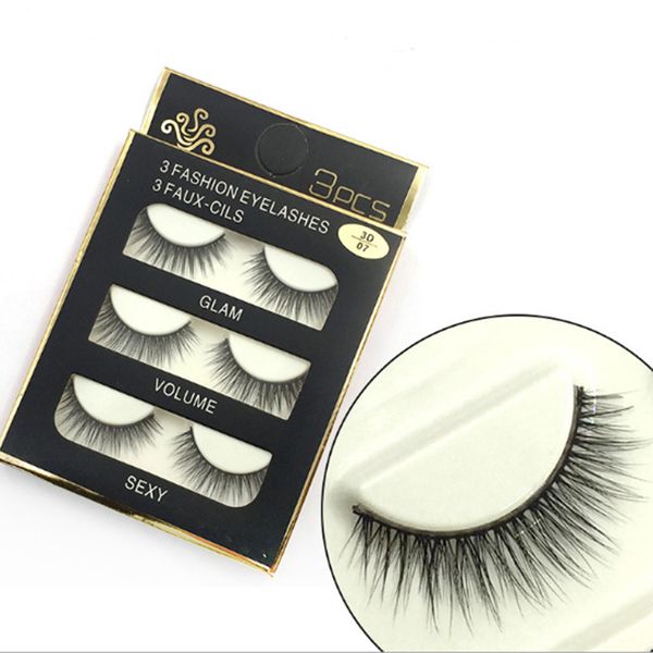 

3 pairs/pack 3d soft mink hair false eyelashes wispy fluffy long lashes natural eye makeup faux eye lashes extension