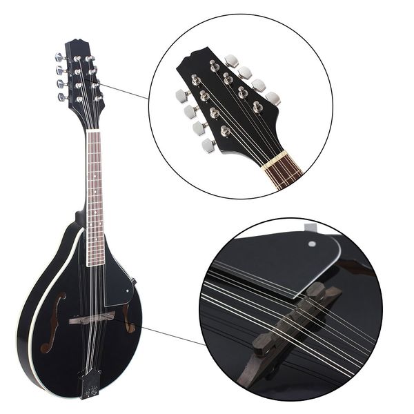 

stringed instrument 8-string basswood mandolin with rosewood steel string mandolin adjustable bridge music instrument